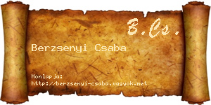Berzsenyi Csaba névjegykártya