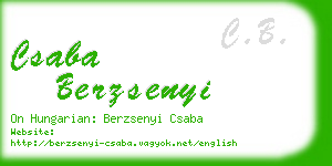 csaba berzsenyi business card